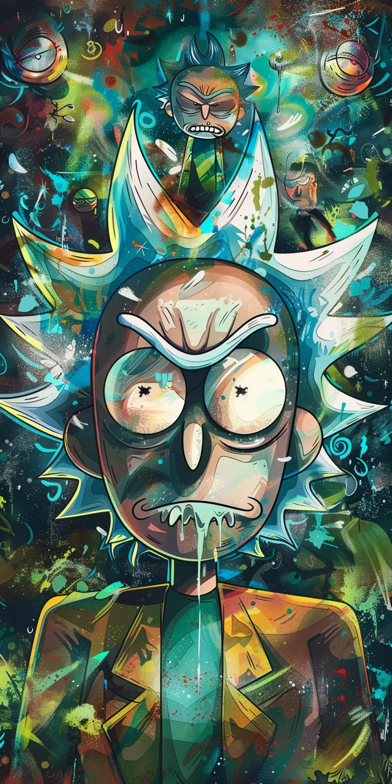 rick and morty wallpaper phone, style, 4K  1:2