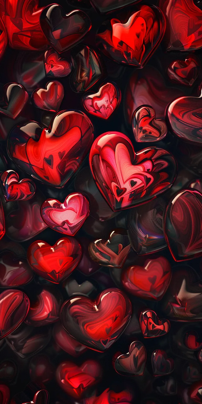 hearts wallpaper, wallpaper style, 4K  1:2