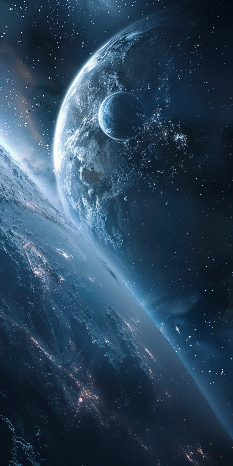 space background, wallpaper style, 4K  1:2