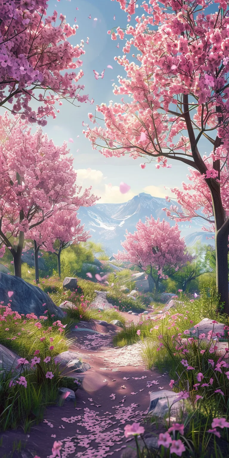 spring background aesthetic, wallpaper style, 4K  1:2