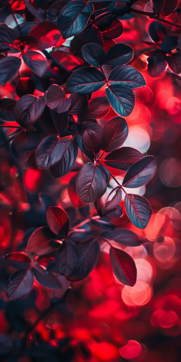 background pictures wall, red, plants, botanical, cherry