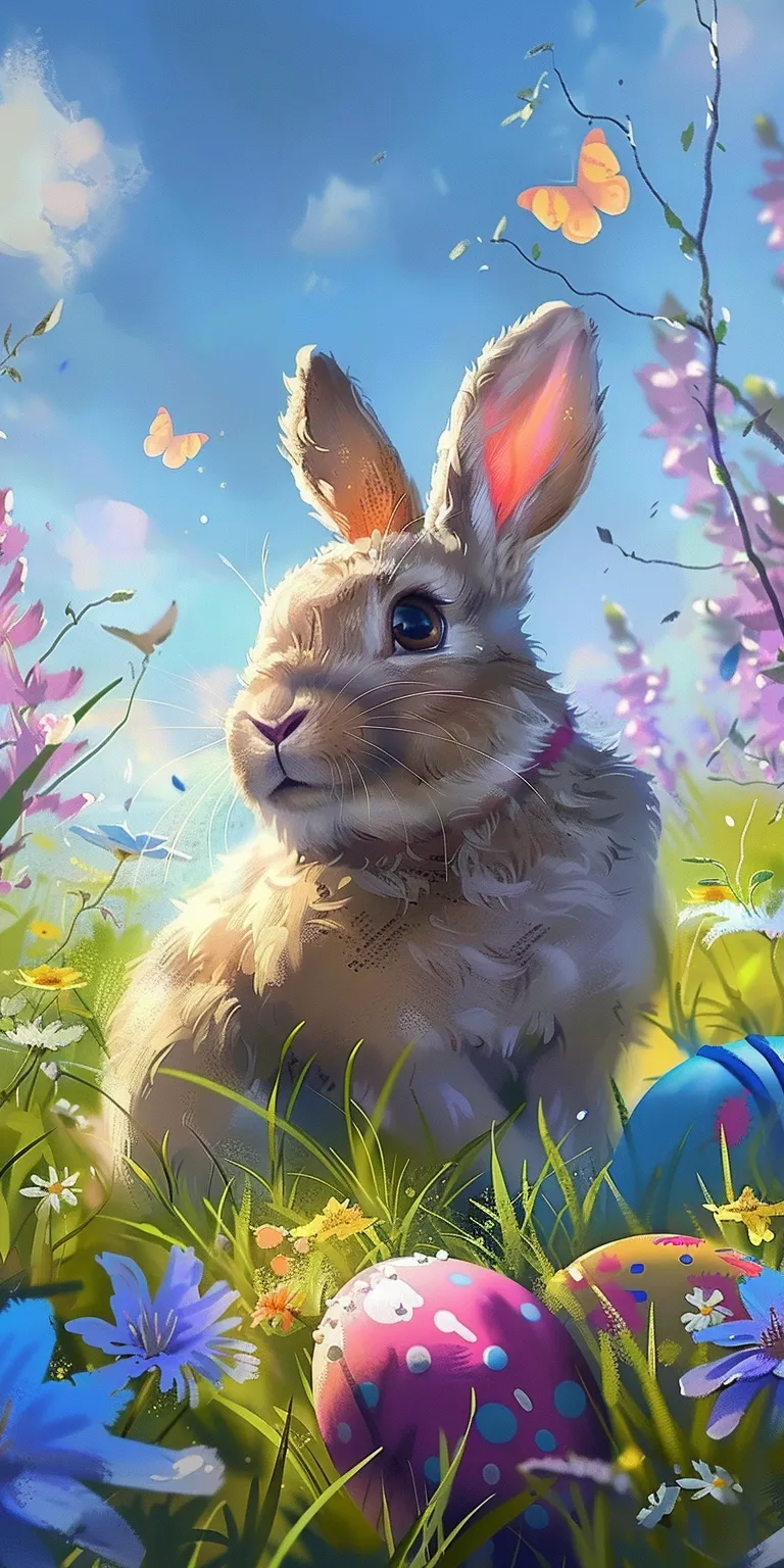 easter wallpaper bunny, rabbit, hop, easter, wall