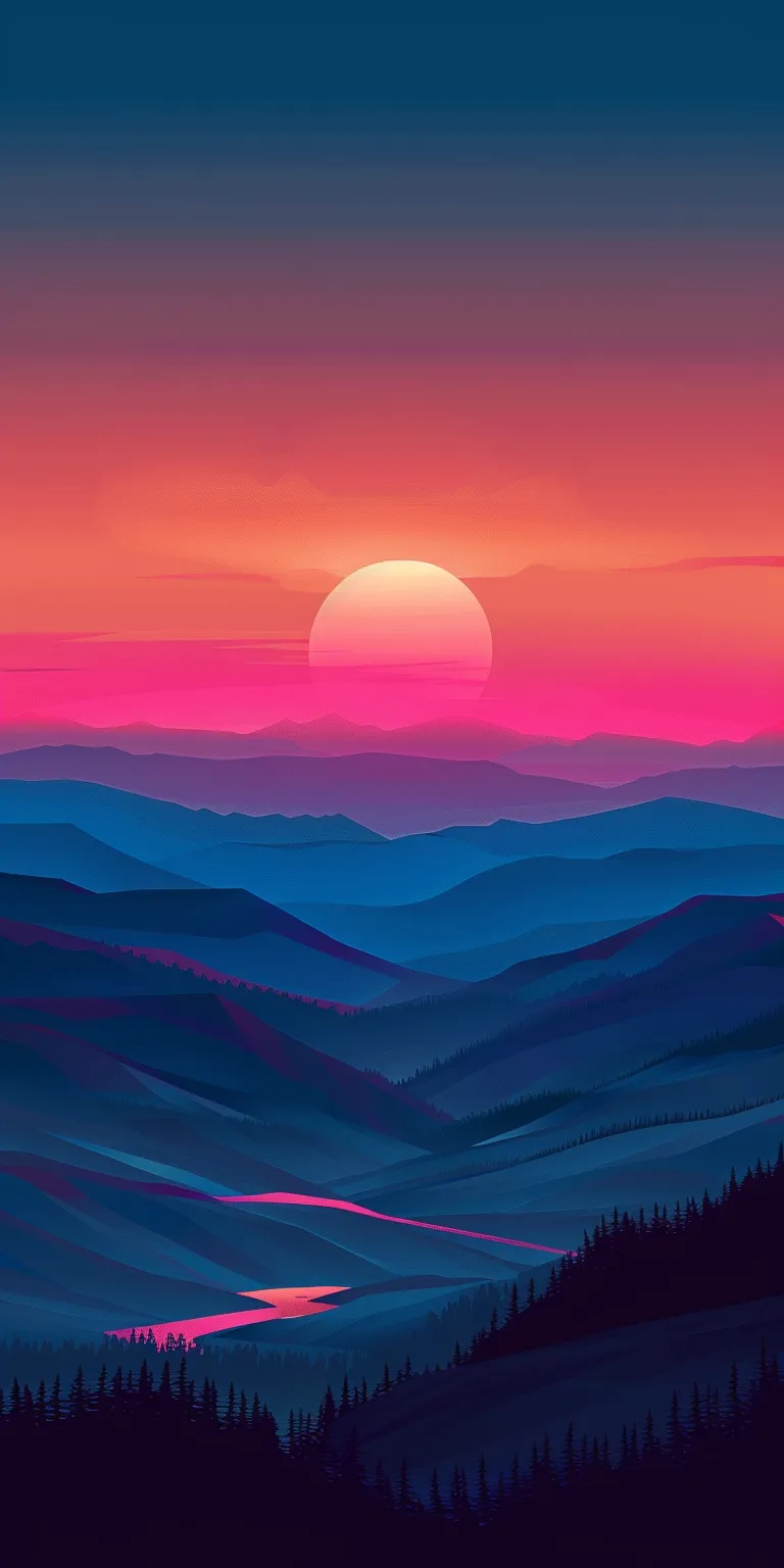 sunset background aesthetic, wallpaper style, 4K  1:2