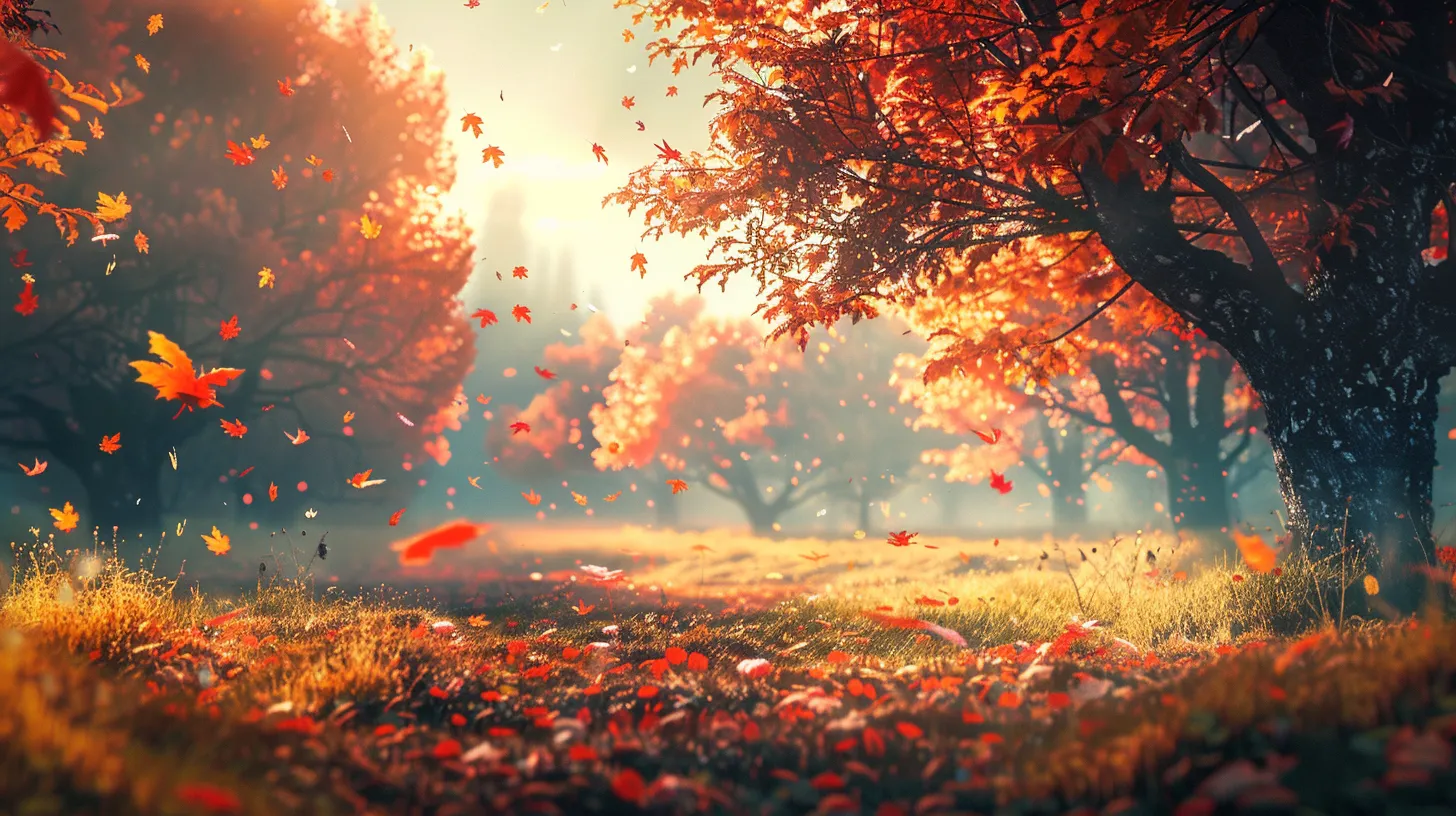 fall background aesthetic, wallpaper style, 4K  16:9