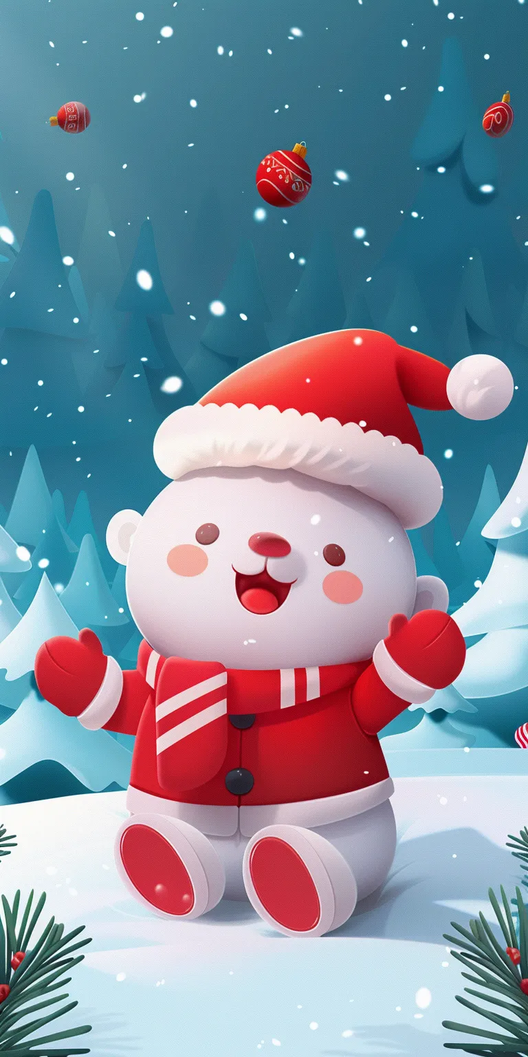 cute christmas wallpaper iphone, style, 4K  1:2