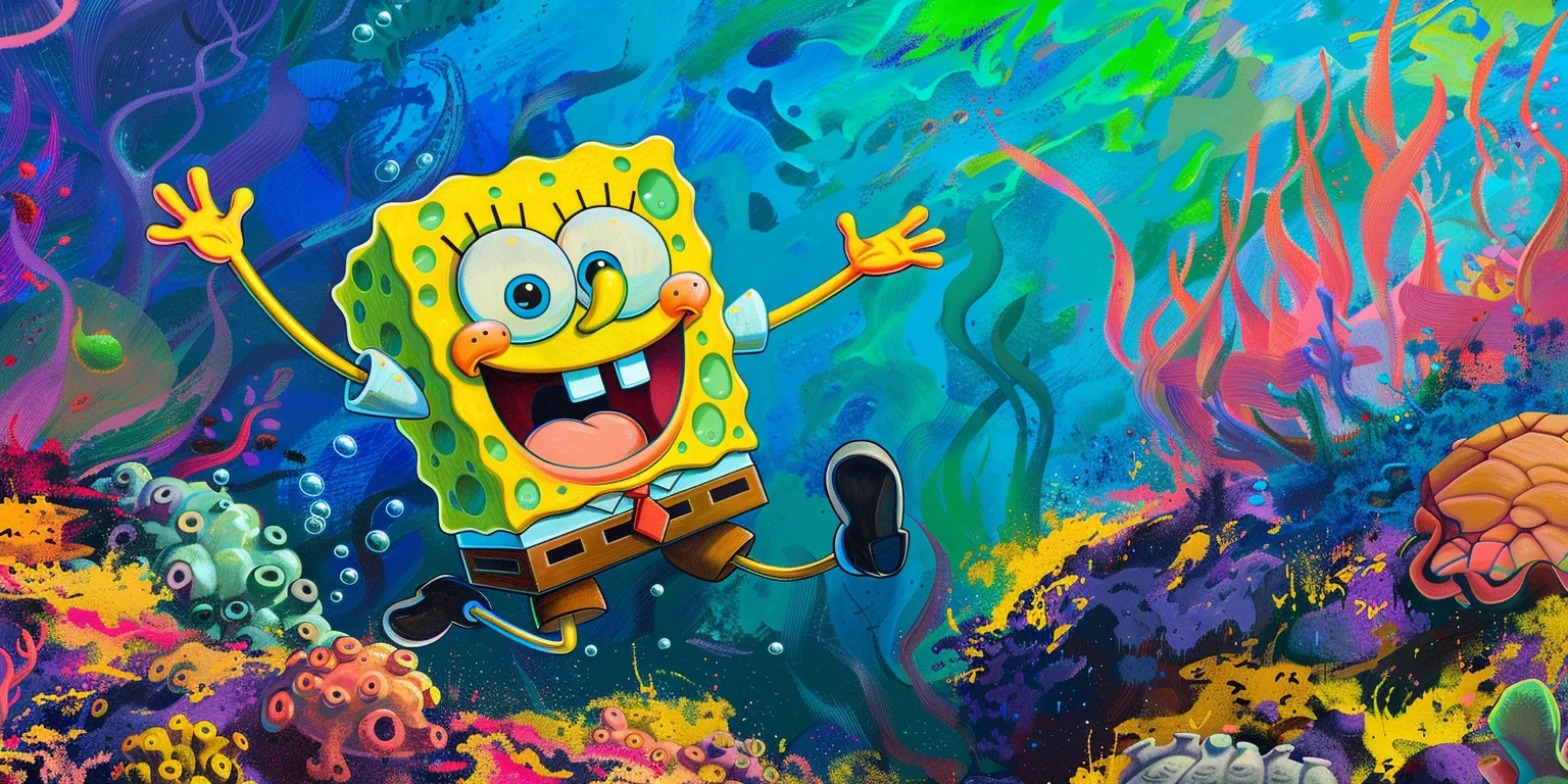 spongebob wallpaper 4k, style, 4K  2:1