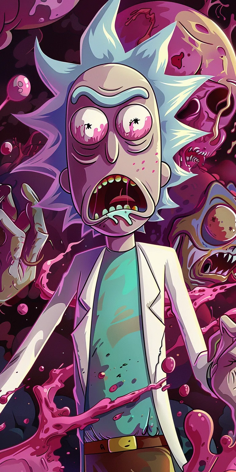 rick and morty wallpapers, wallpaper style, 4K  1:2