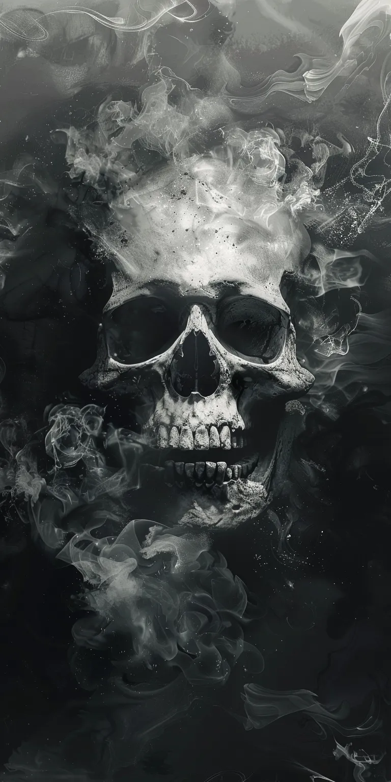 skull wallpaper skull, hollow, death, wallpaper, smoke