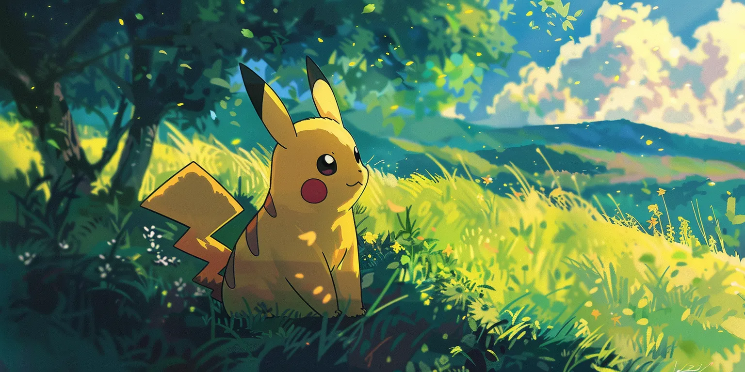 pokemon background, wallpaper style, 4K  2:1