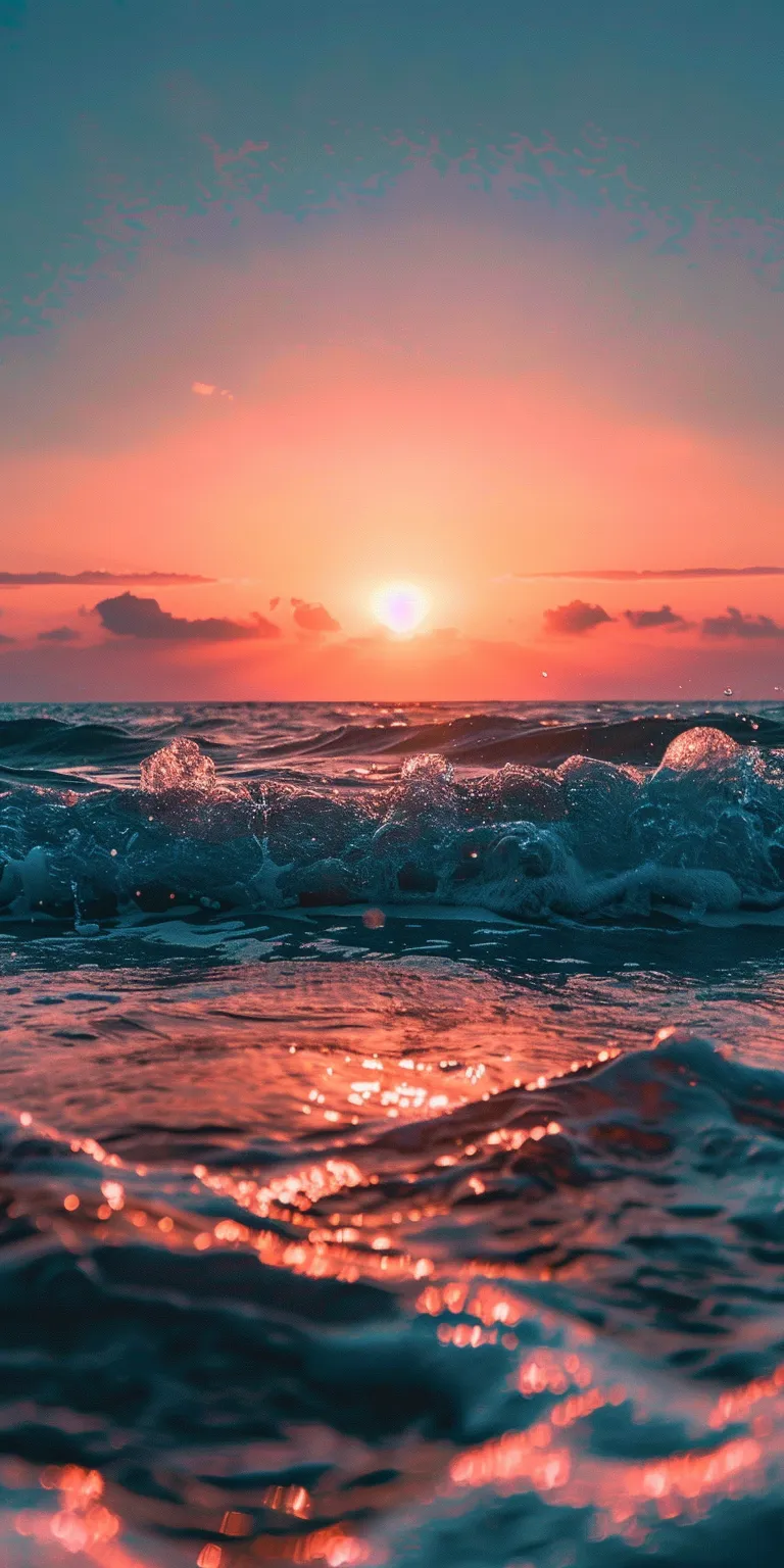ocean background sea, ocean, sunset, wave, calming