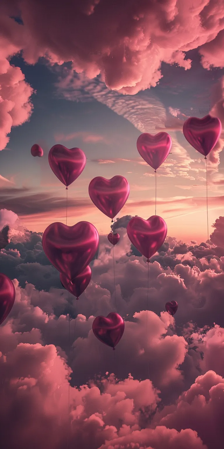 love wallpaper hearts, heart, wonderland, romantic, 3840x1080