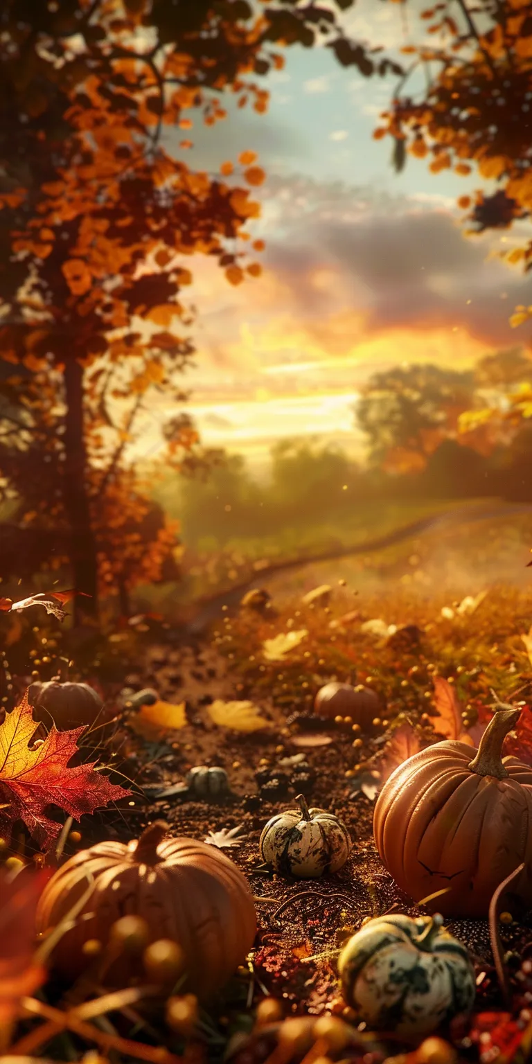 thanksgiving background, wallpaper style, 4K  1:2