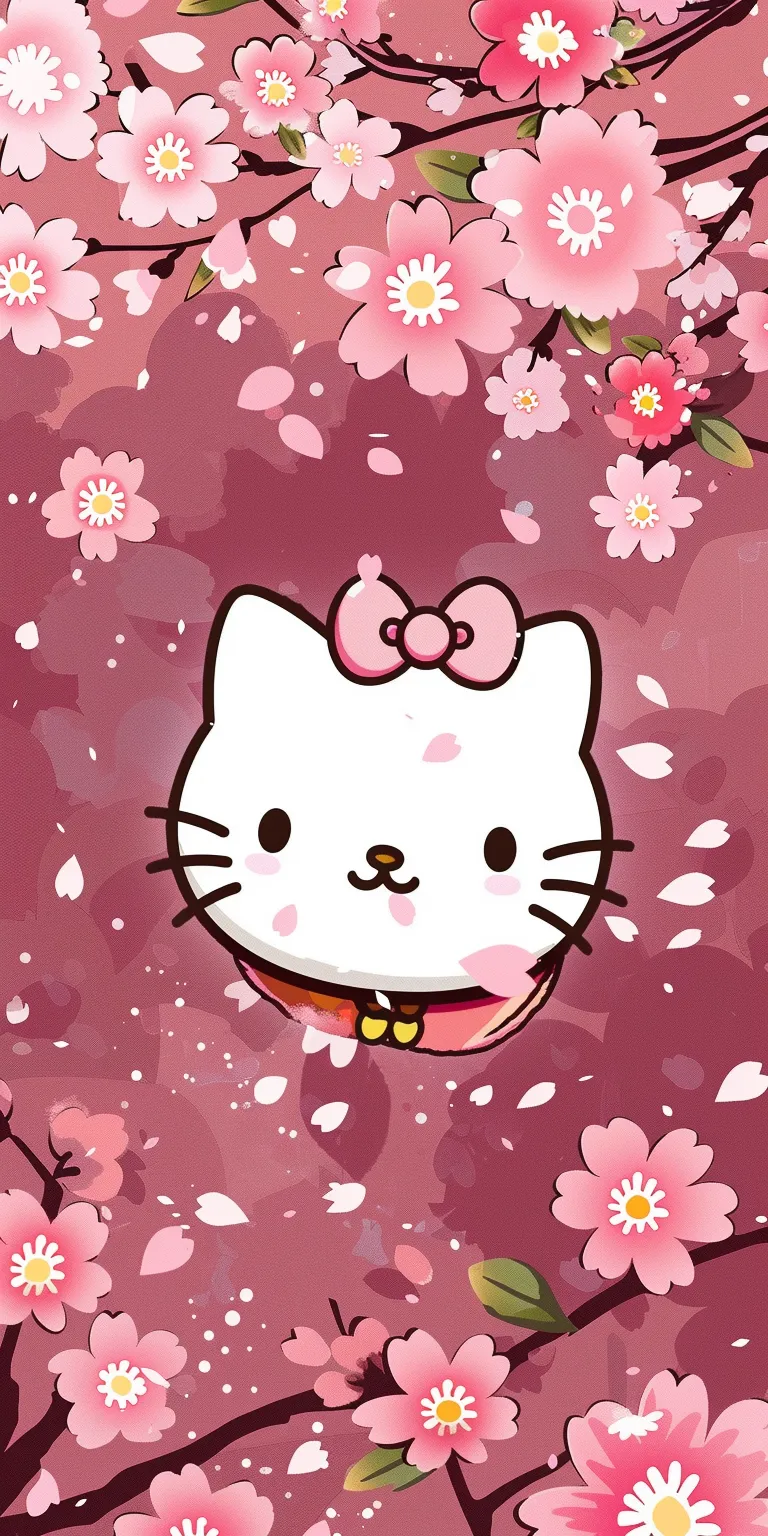 hello kitty background aesthetic, wallpaper style, 4K  1:2