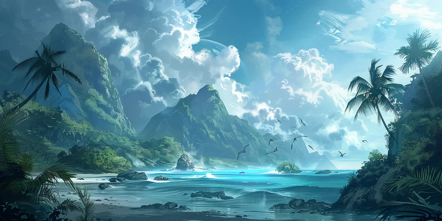 background pictures ocean, sea, 3840x1080, backgrounds, vinland