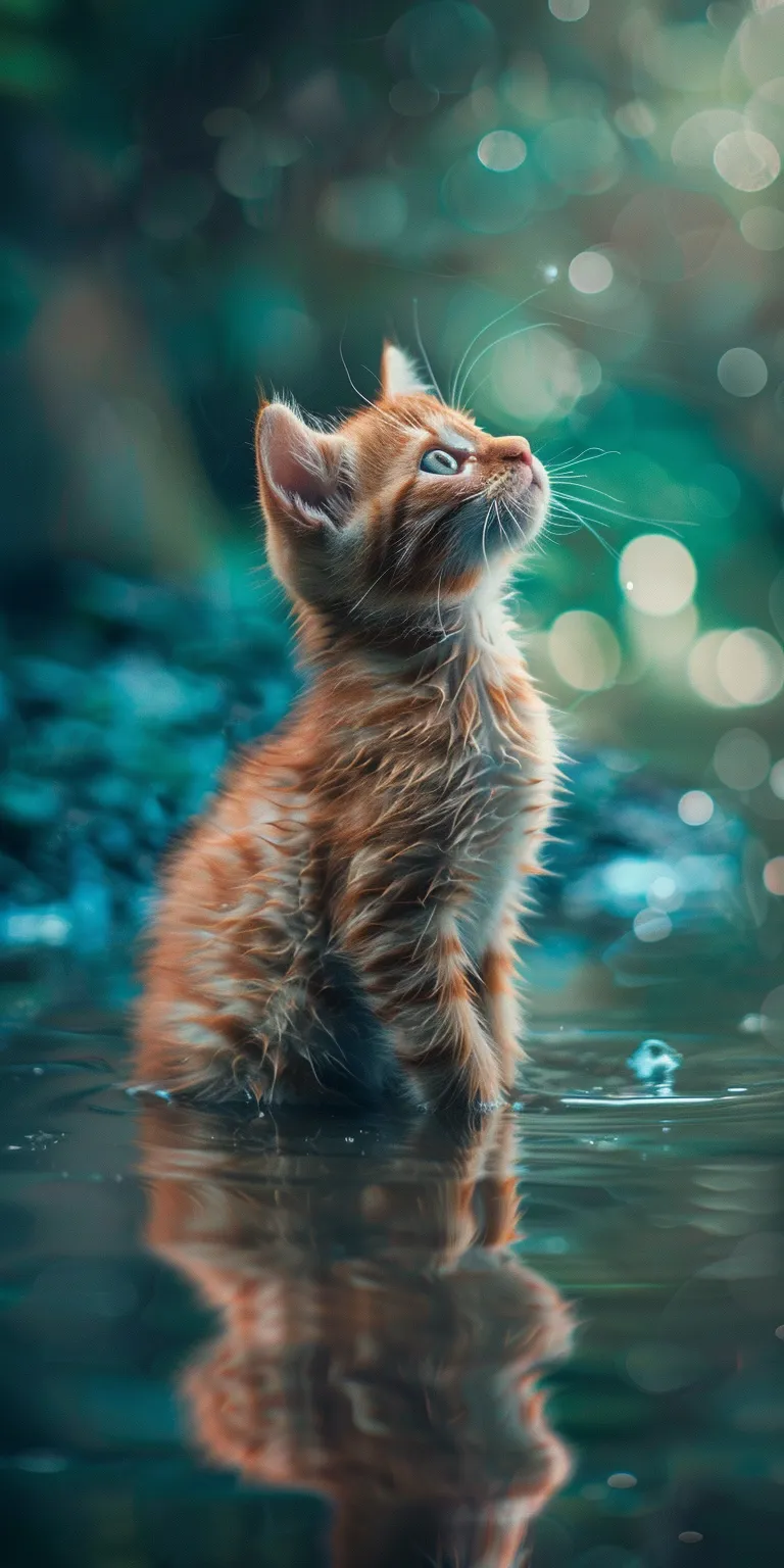 cute cat wallpaper, wallpaper style, 4K  1:2