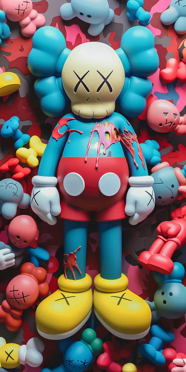 kaws wallpaper pc, style, 4K  1:2