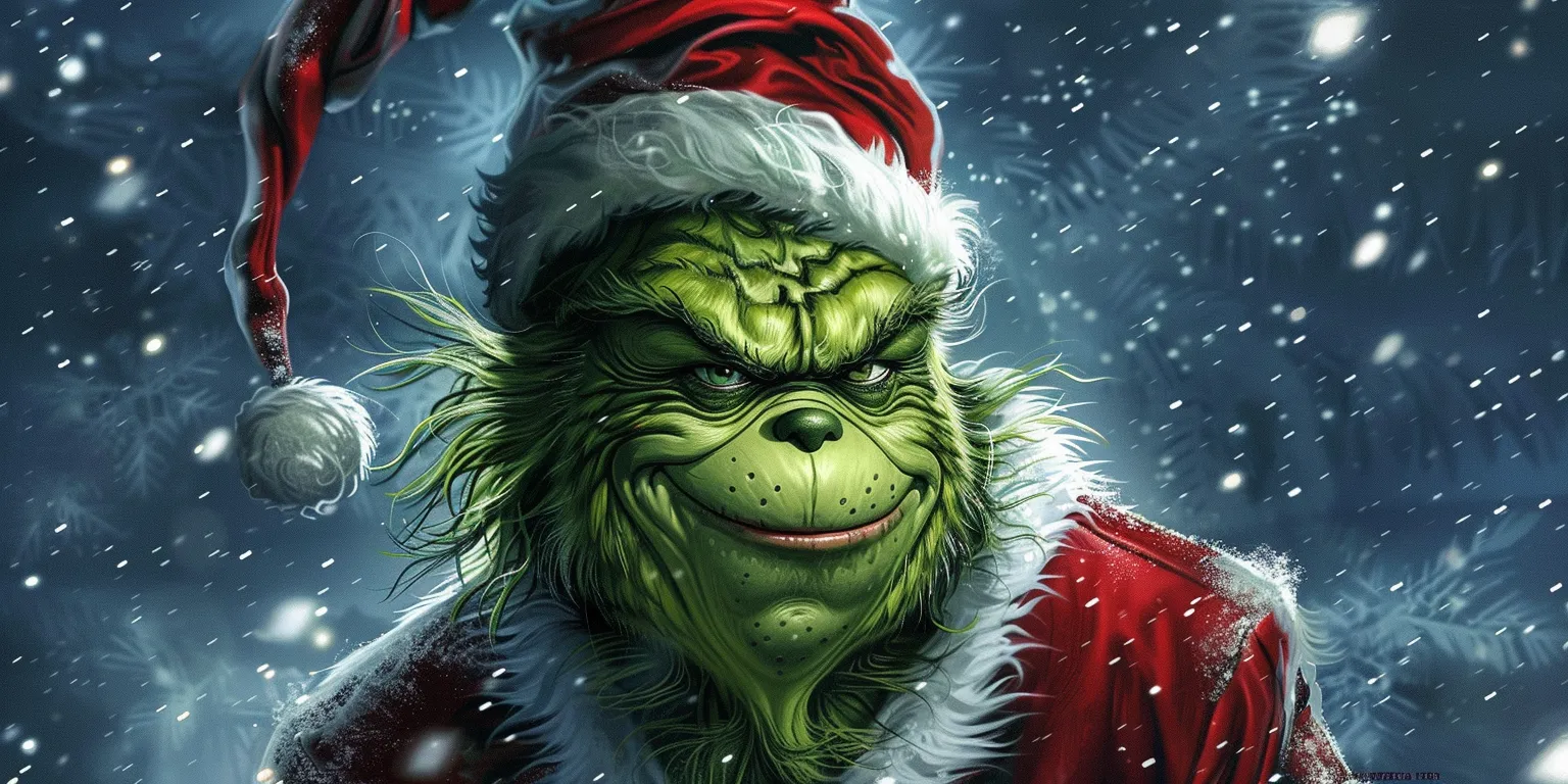 christmas background iphone grinch, wallpaper style, 4K  2:1