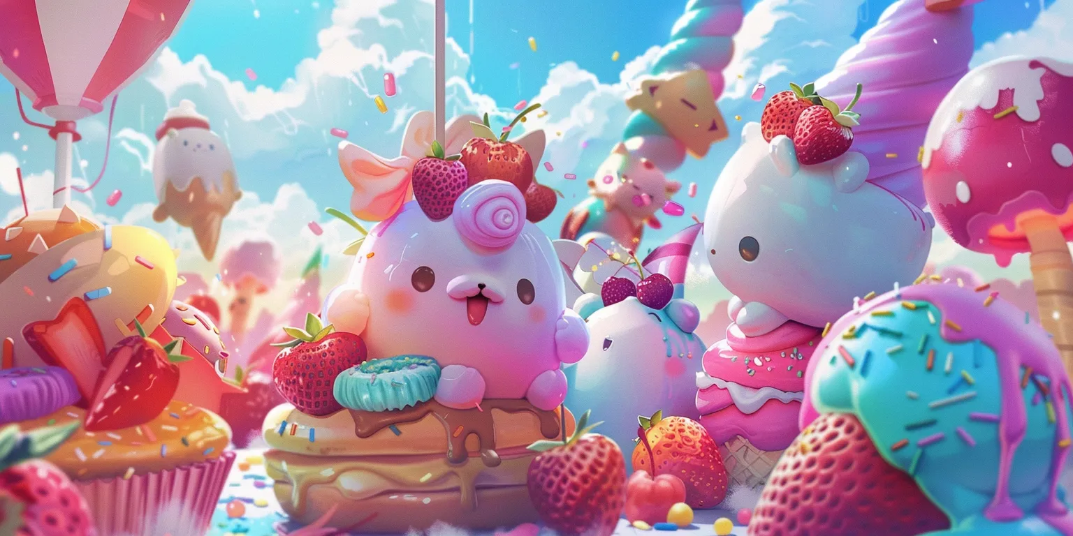 kawaii wallpapers for computer, wallpaper style, 4K  2:1