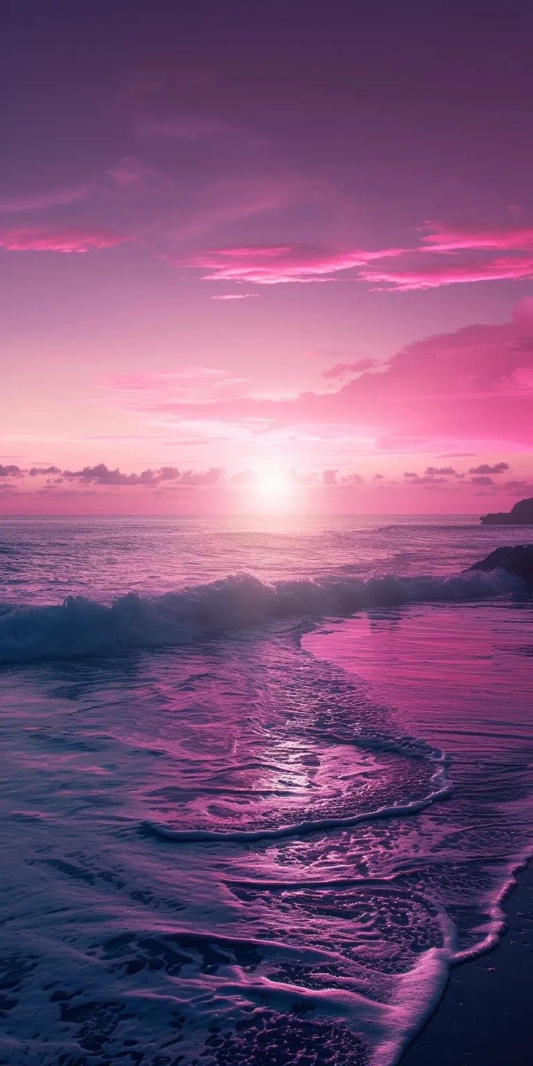 desktop wallpaper 4k ocean, purple, sea, sunset, 3840x1080