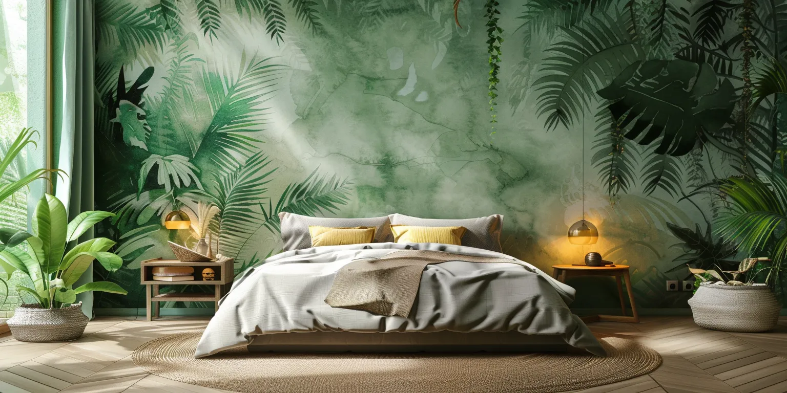 wall paper design tropical, jungle, wall, wallpapercave, green