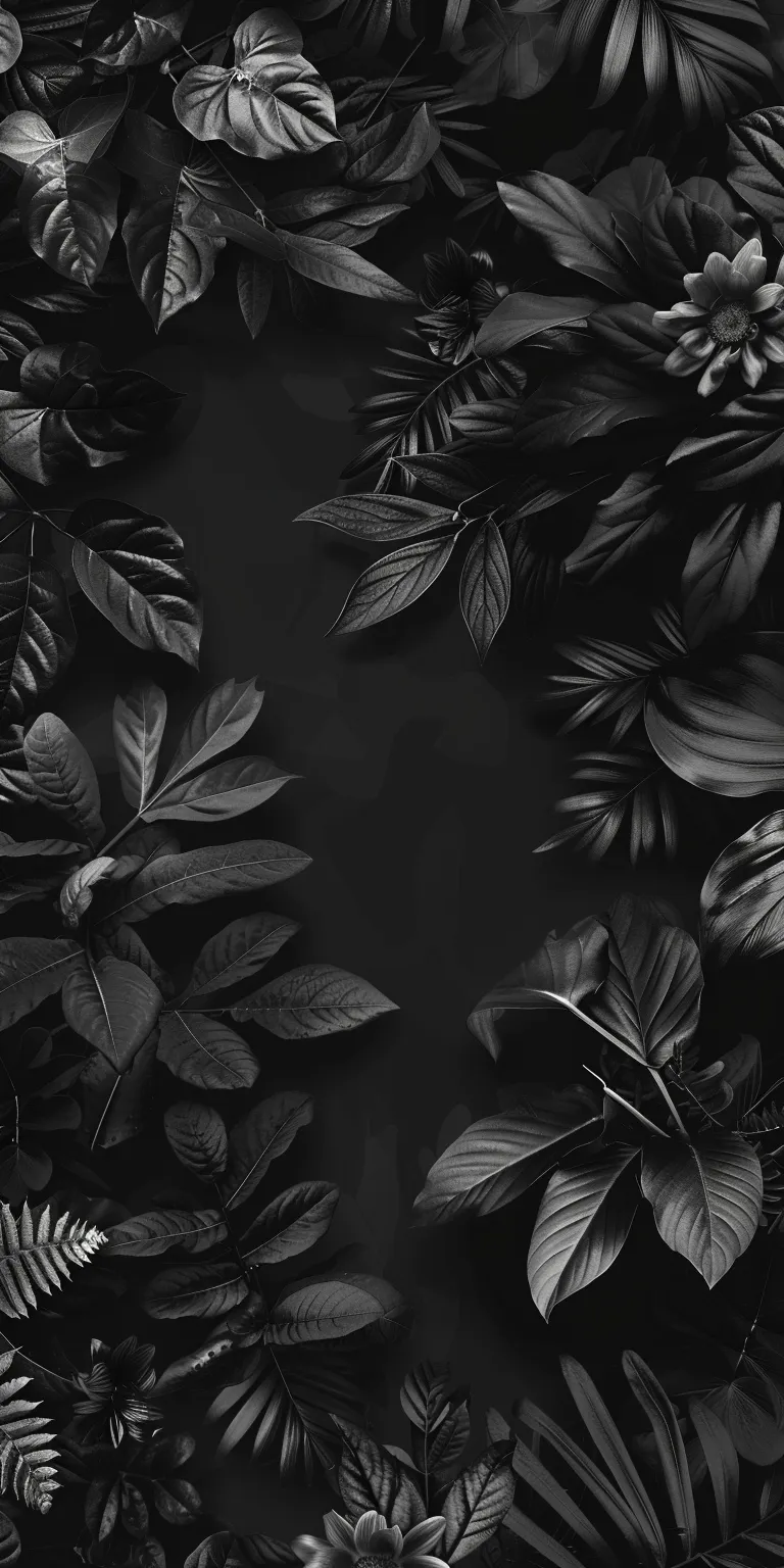 black and white wallpaper aesthetic, style, 4K  1:2