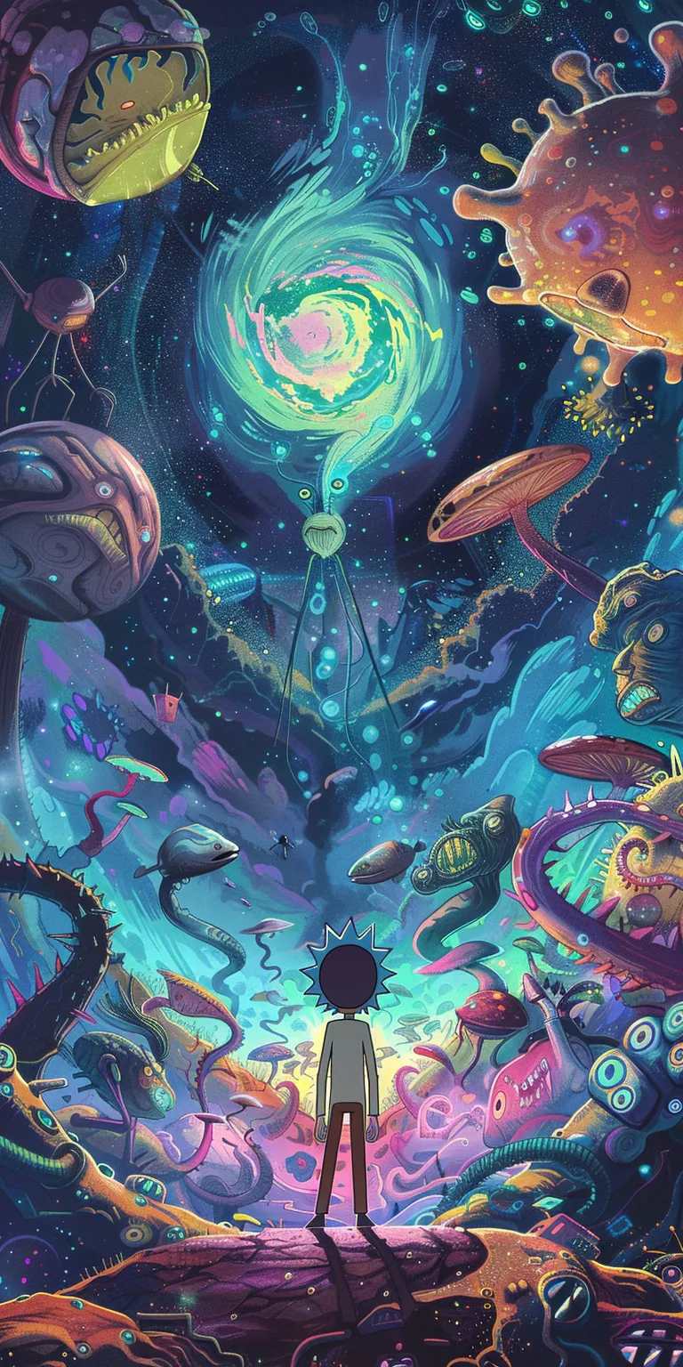 rick and morty wallpapers 4k, wallpaper style, 4K  1:2