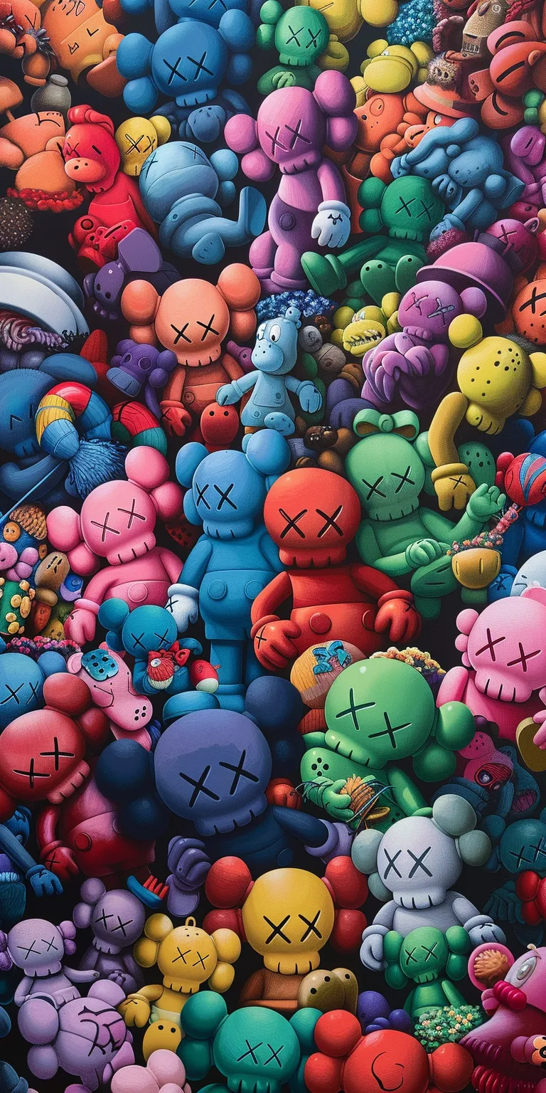 kaws wallpaper, wallpaper style, 4K  1:2