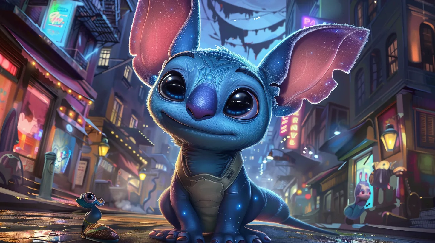 stitch wallpaper for phone, style, 4K  16:9