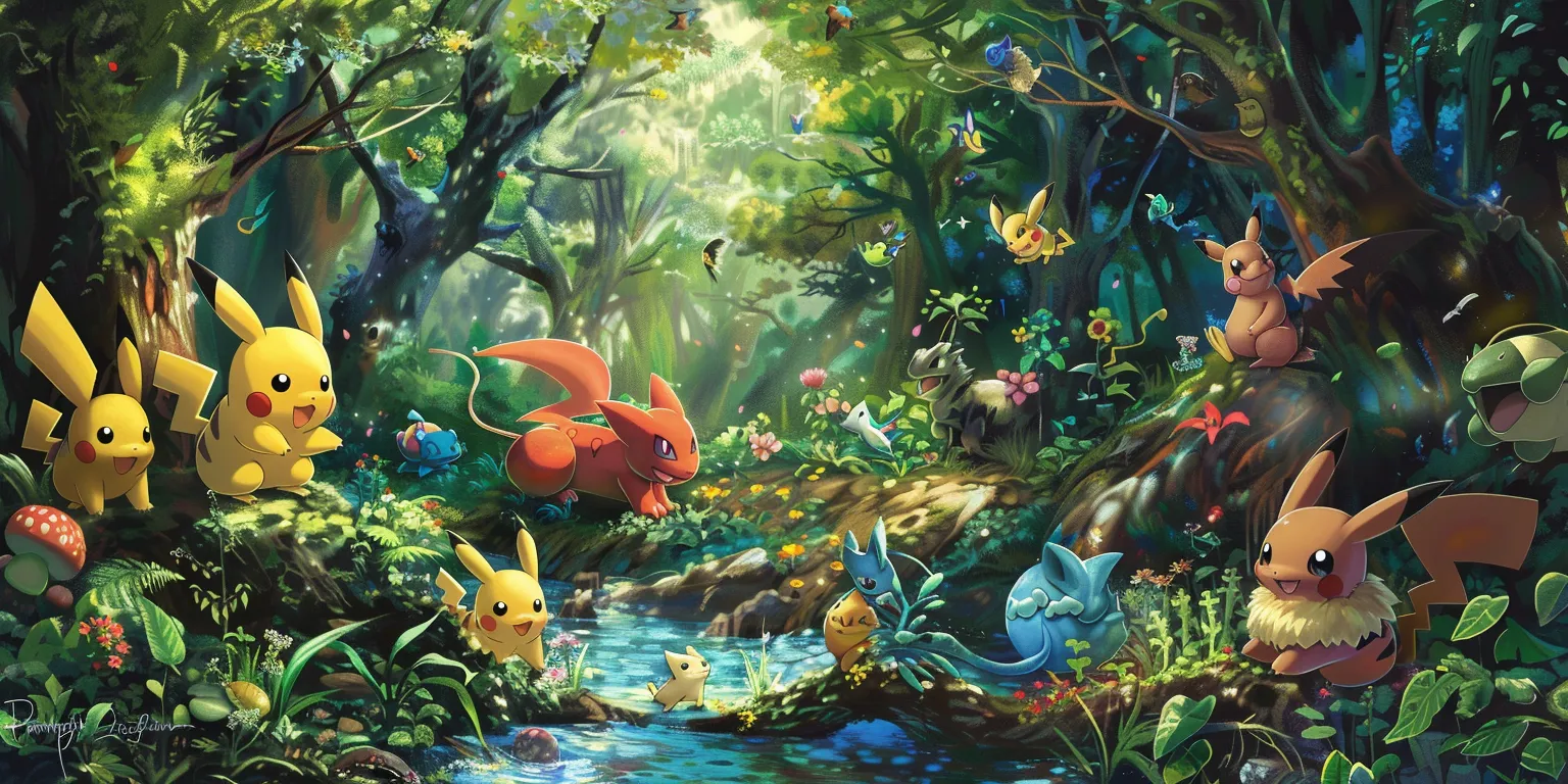 pokemon background wallpaper, wallpaper style, 4K  2:1