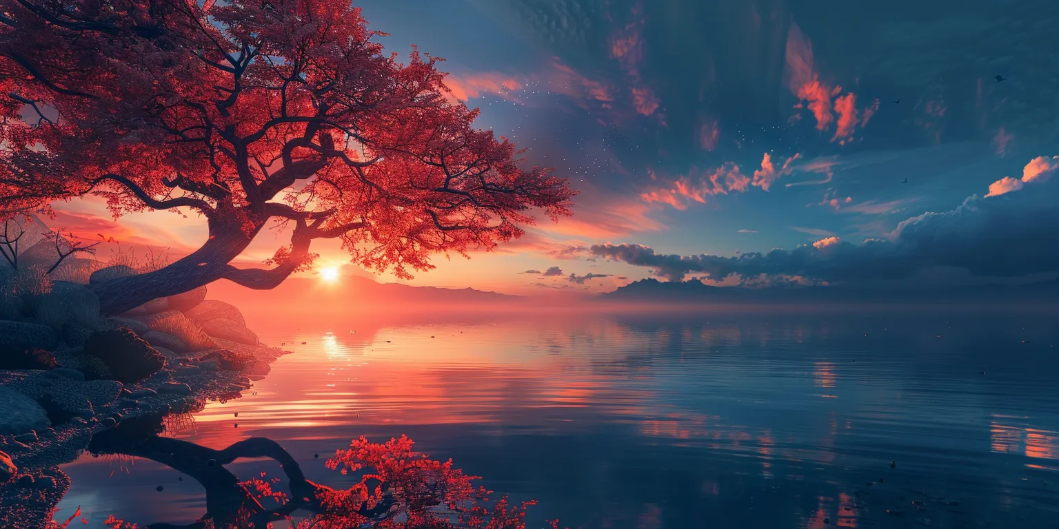 desktop wallpaper 4k 3840x1080, calming, sunset, peaceful, nature