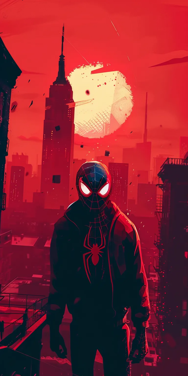 spider man background, wallpaper style, 4K  1:2