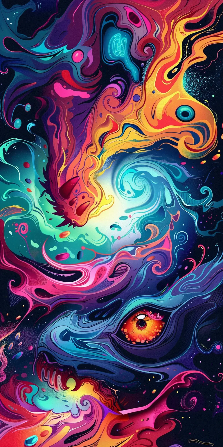trippy wallpaper psychedelic, 1080x1920, aura, eye, peacock