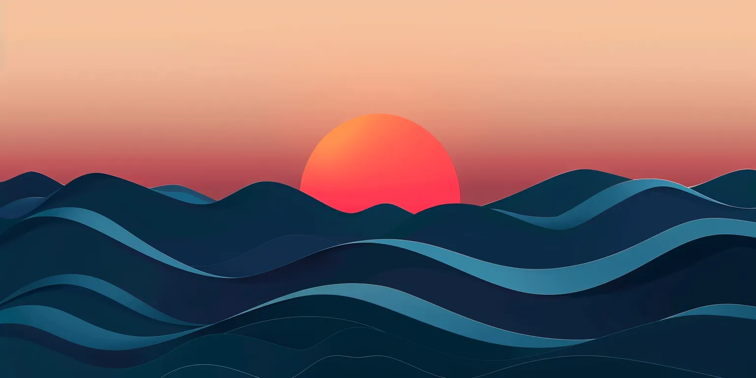 minimalist wallpaper ocean, sea, 3840x1080, sunset, 2560x1440