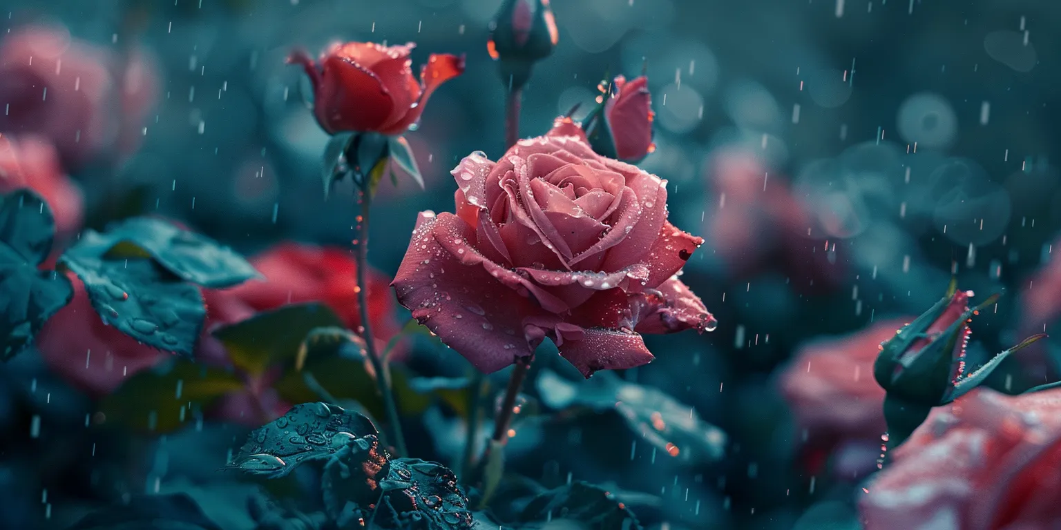 rose wallpaper rose, rain, pinterest, 3840x1080, wall