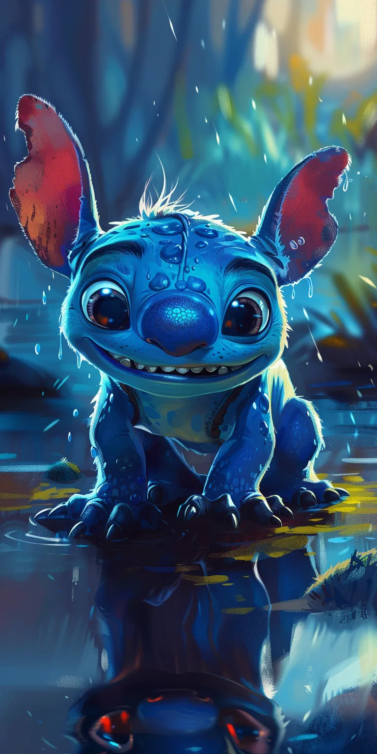 stitch wallpaper aesthetic, style, 4K  1:2