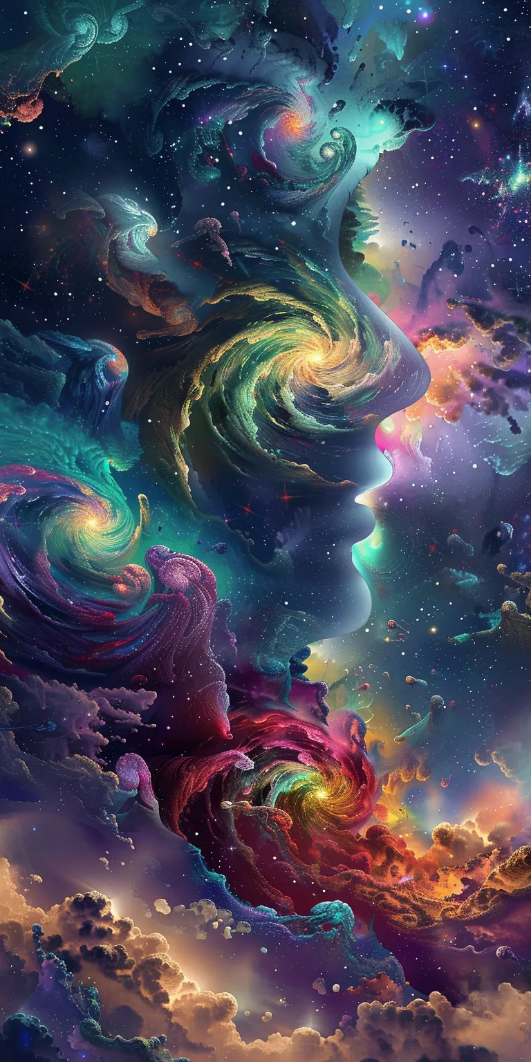 trippy wallpaper galaxy, universe, space, psychedelic, 3840x1080