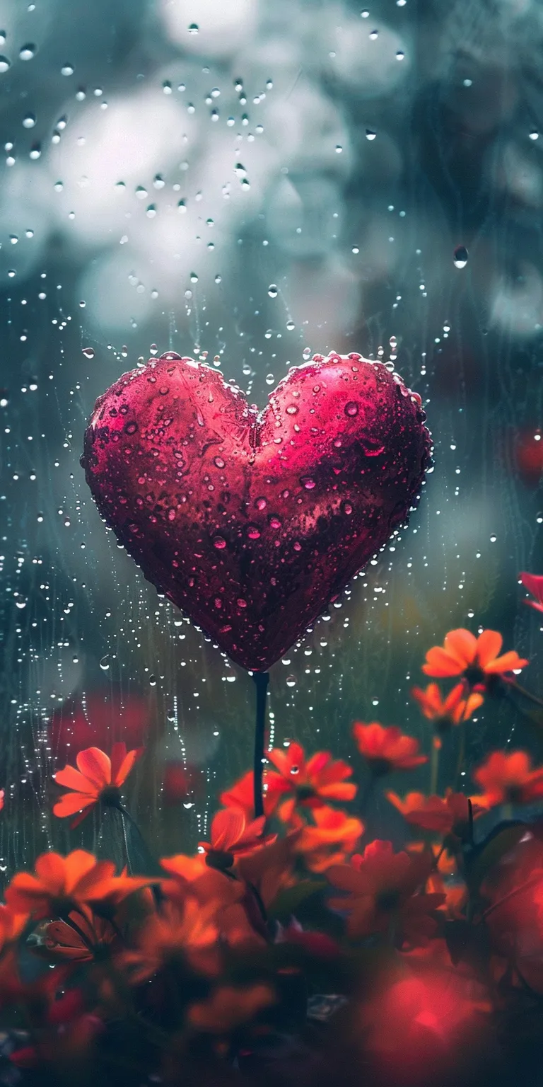 love wallpapers hearts, heart, rain, love, valentines