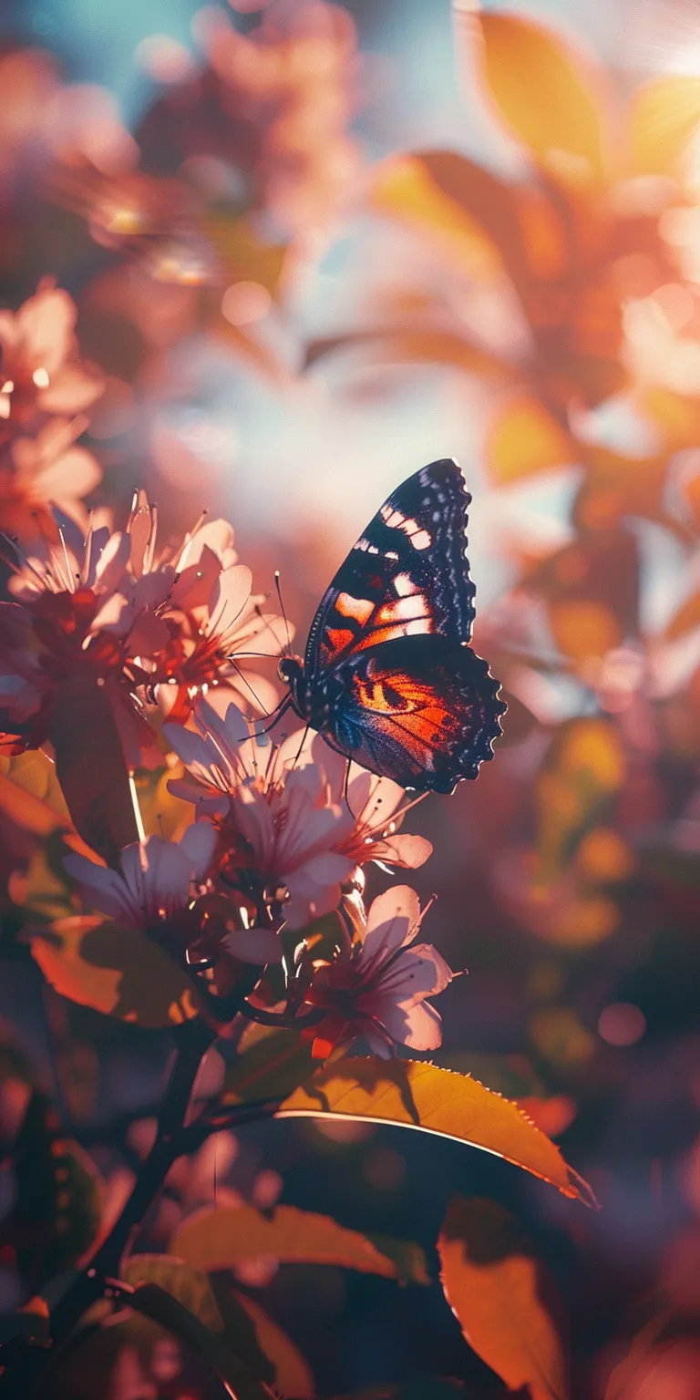 butterfly wallpaper aesthetic, style, 4K  1:2