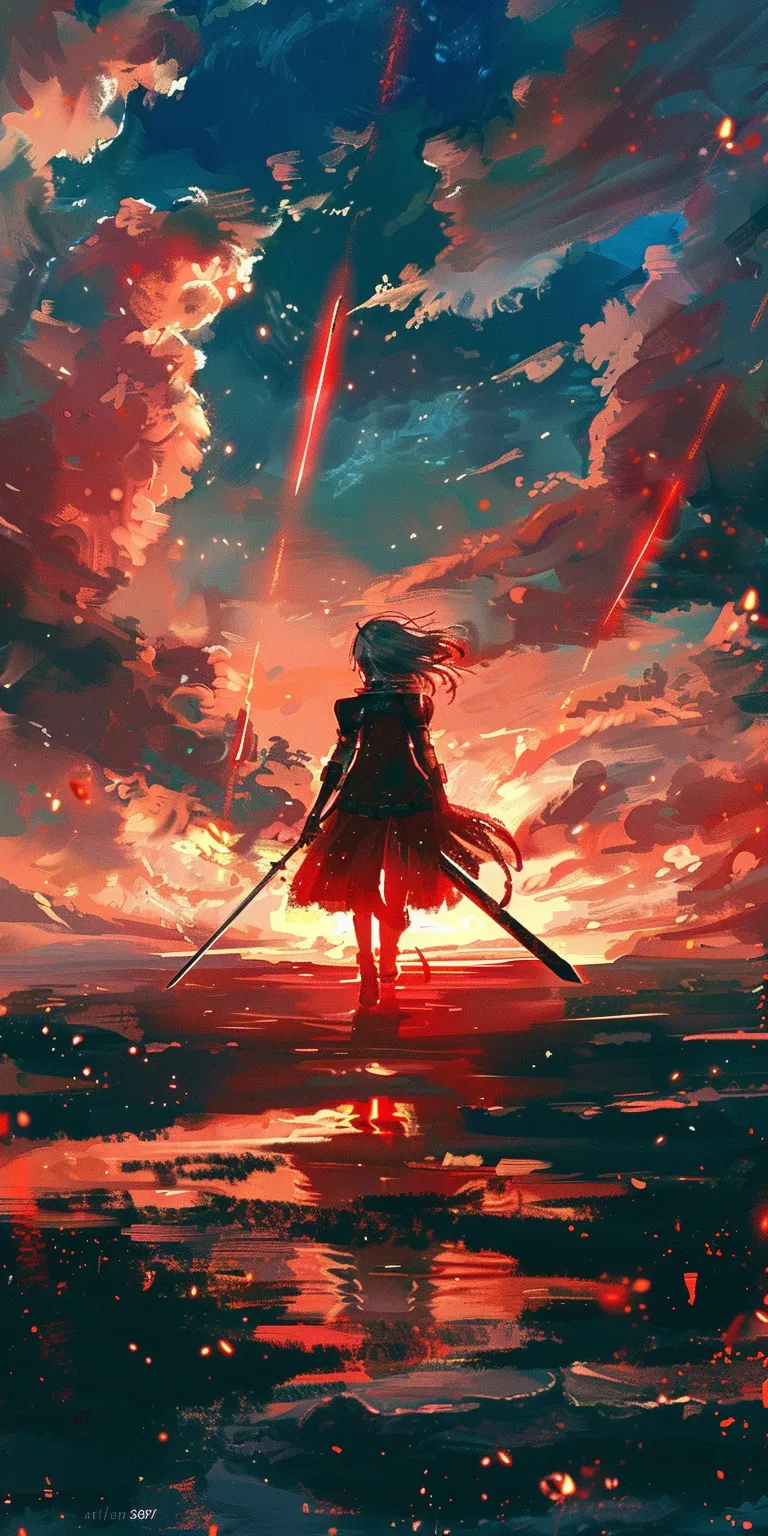 desktop wallpaper 4k honkai, 1080x1920, sao, mikasa, sword