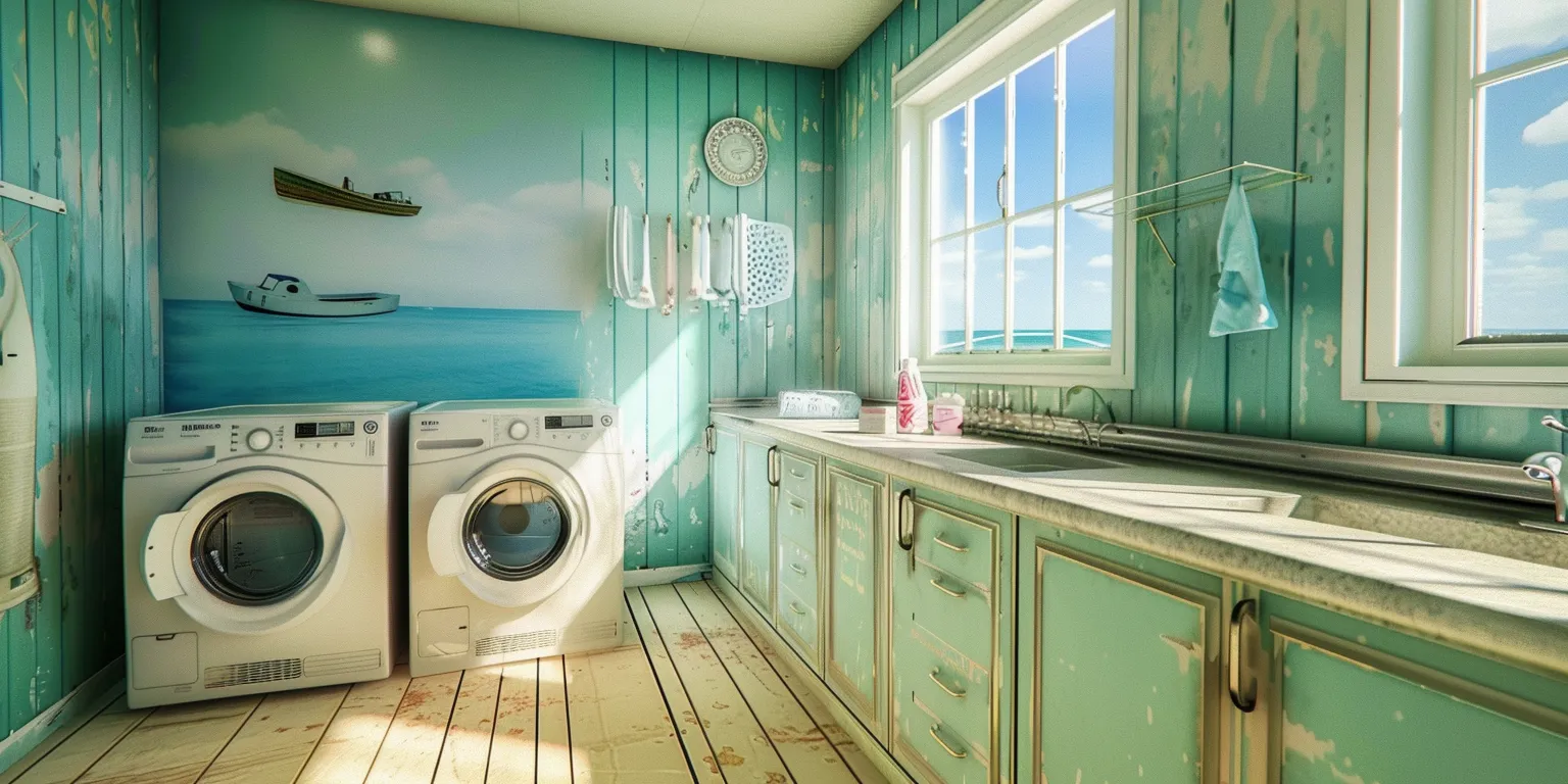 fun wallpaper for laundry room, style, 4K  2:1