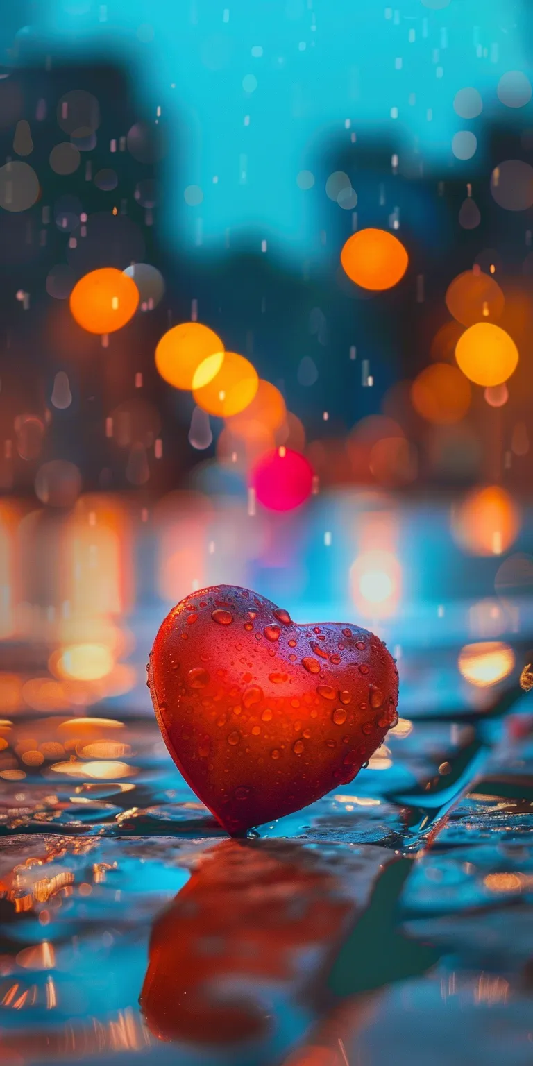love wallpapers heart, hearts, rain, romantic, wall