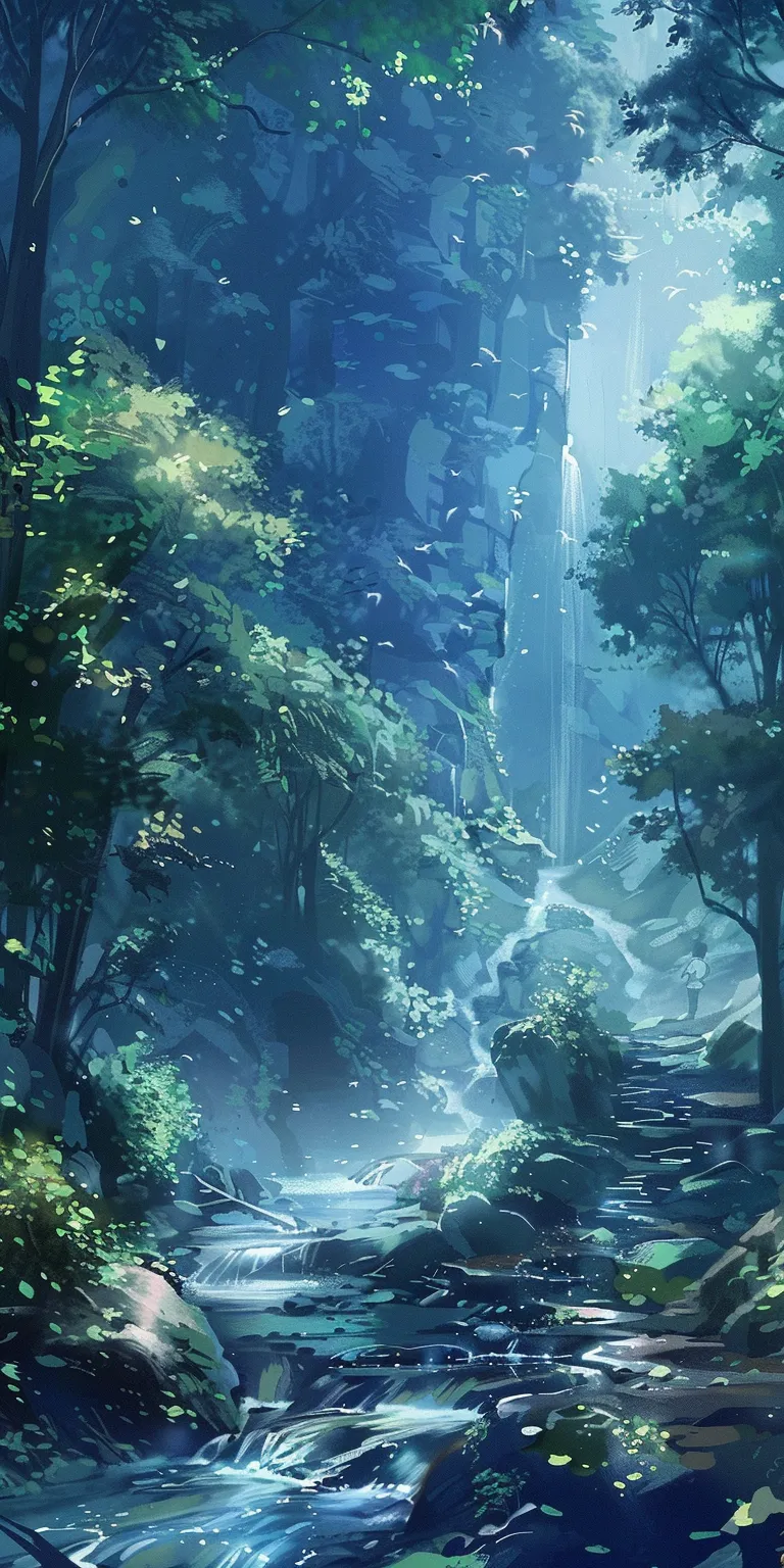 anime background, wallpaper style, 4K  1:2
