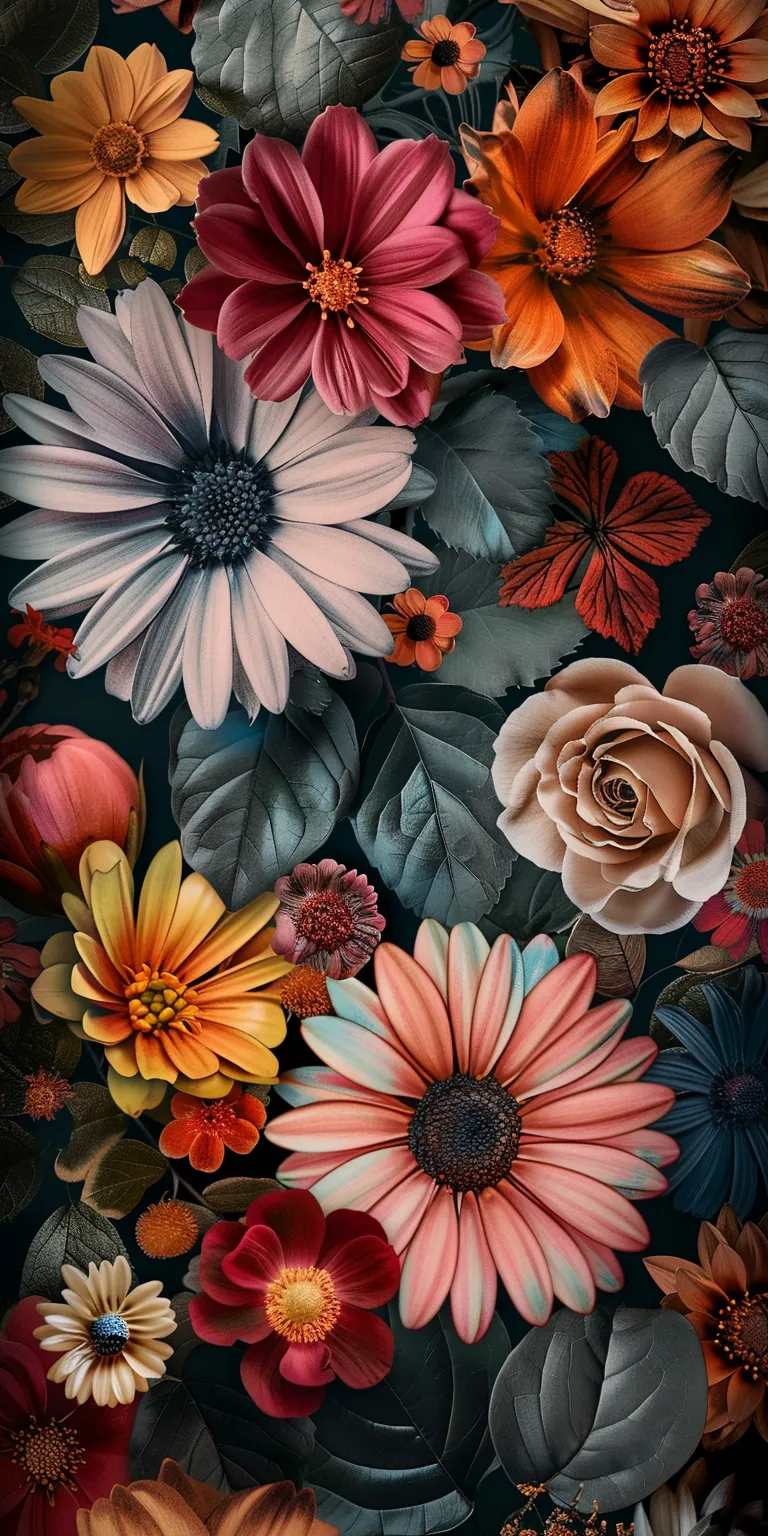 flower wallpaper, wallpaper style, 4K  1:2