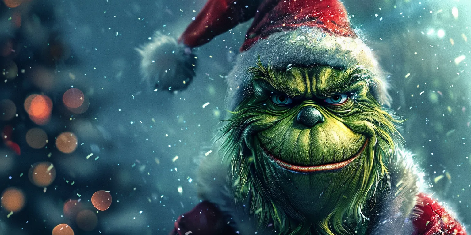 christmas background iphone grinch, wallpaper style, 4K  2:1