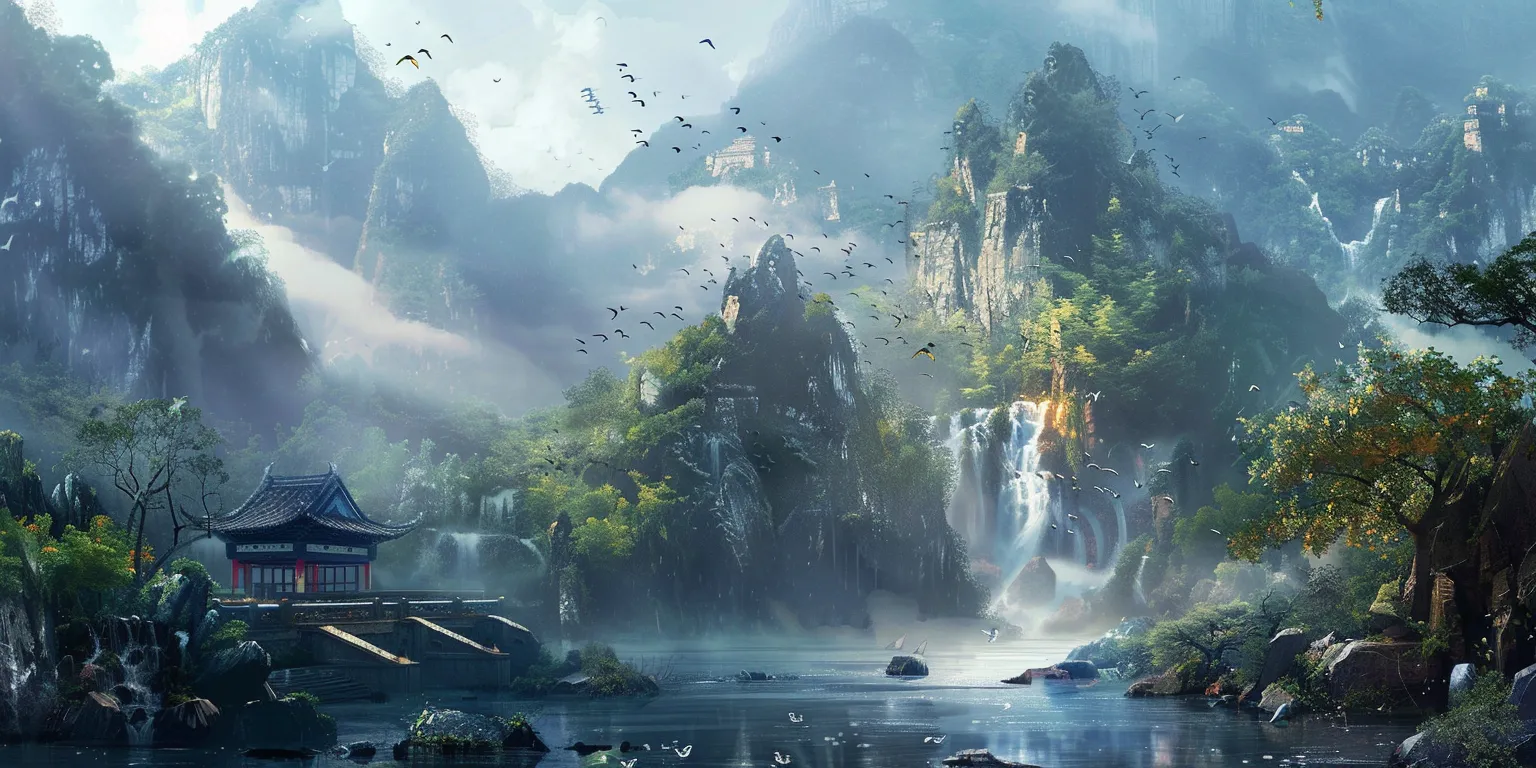 good wallpaper evergarden, waterfall, landscape, 3840x1080, valley