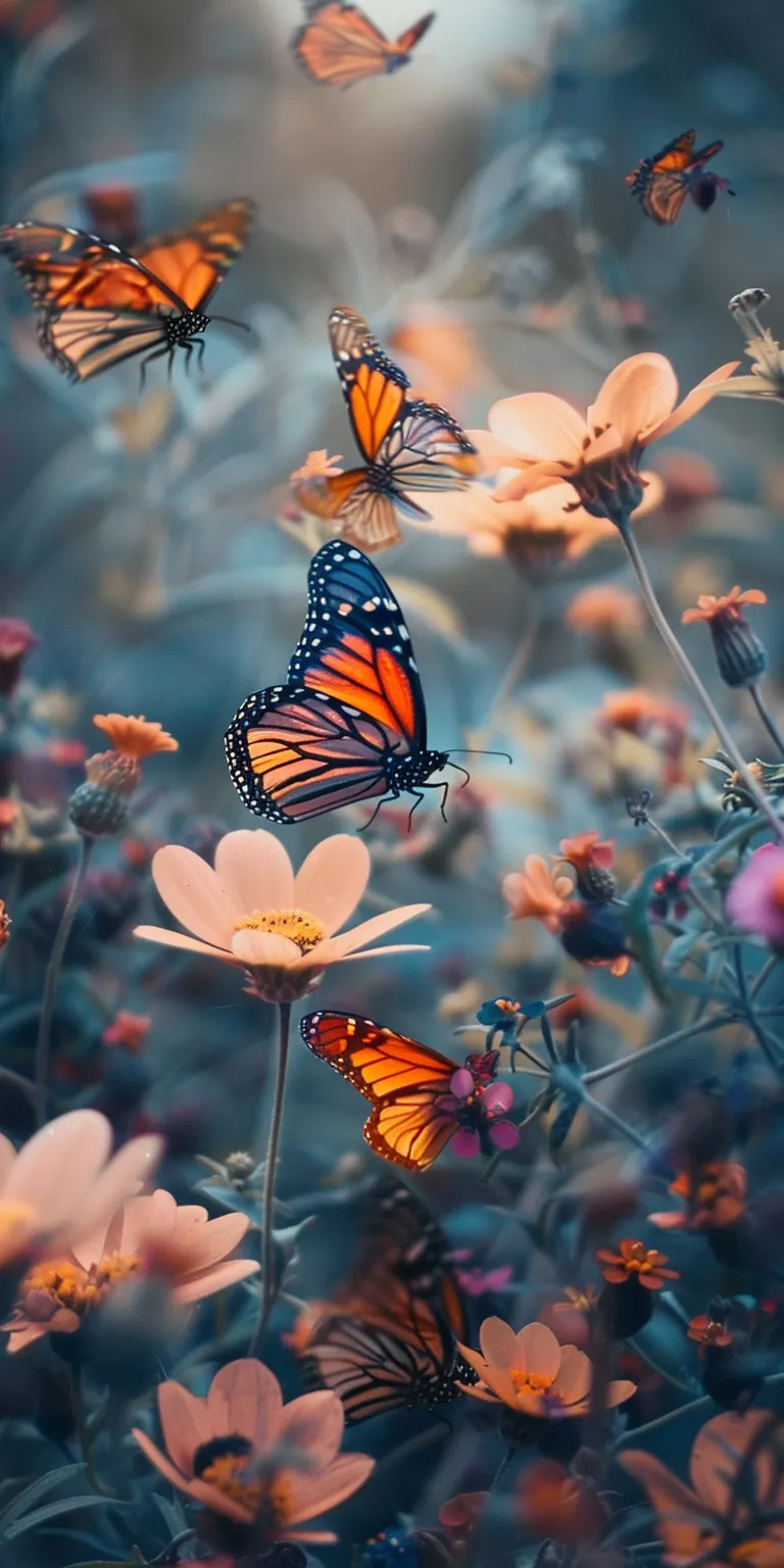 butterfly wallpaper aesthetic, style, 4K  1:2