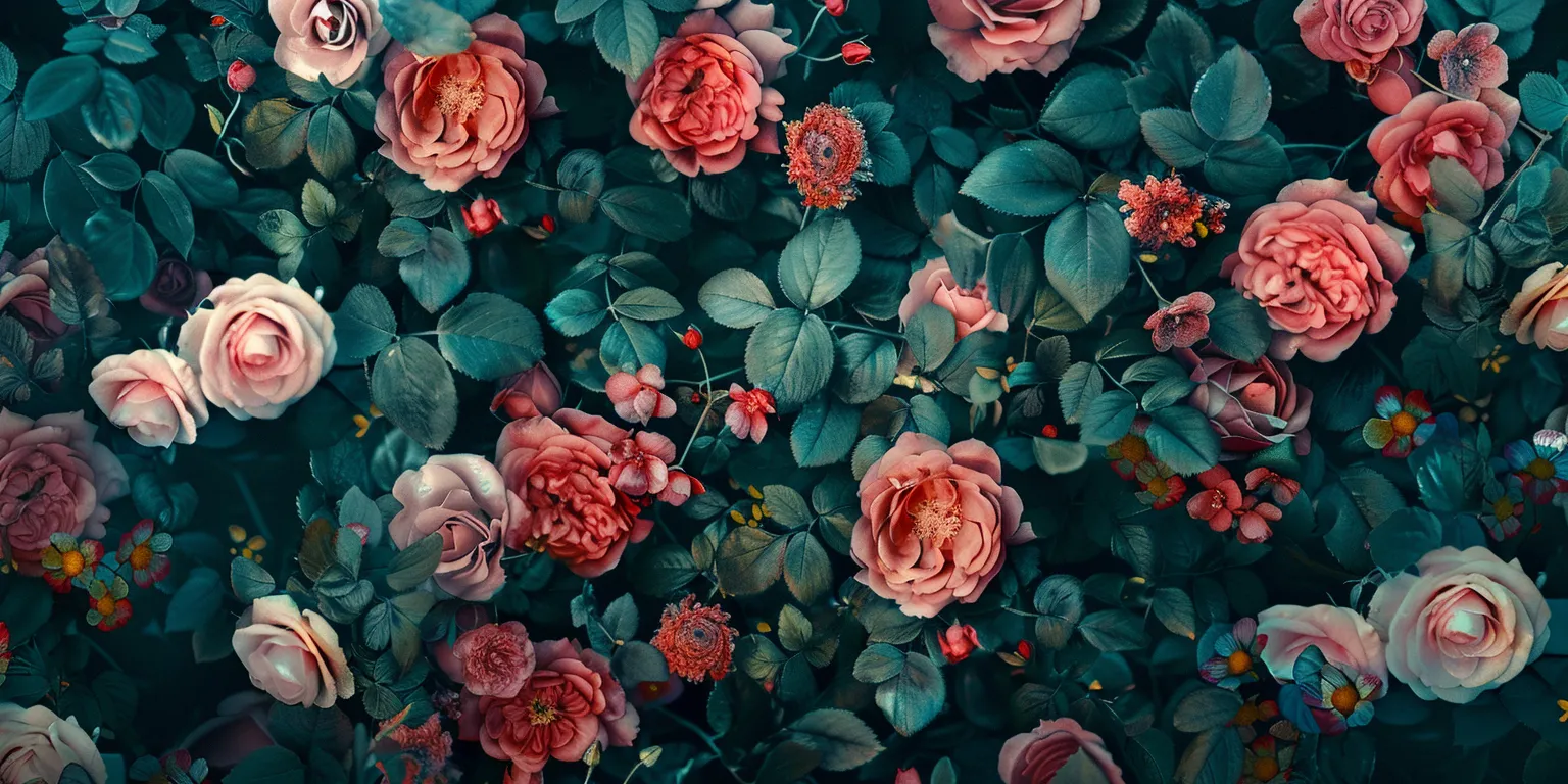 floral background floral, wallpaper, rose, botanical, 3840x1080
