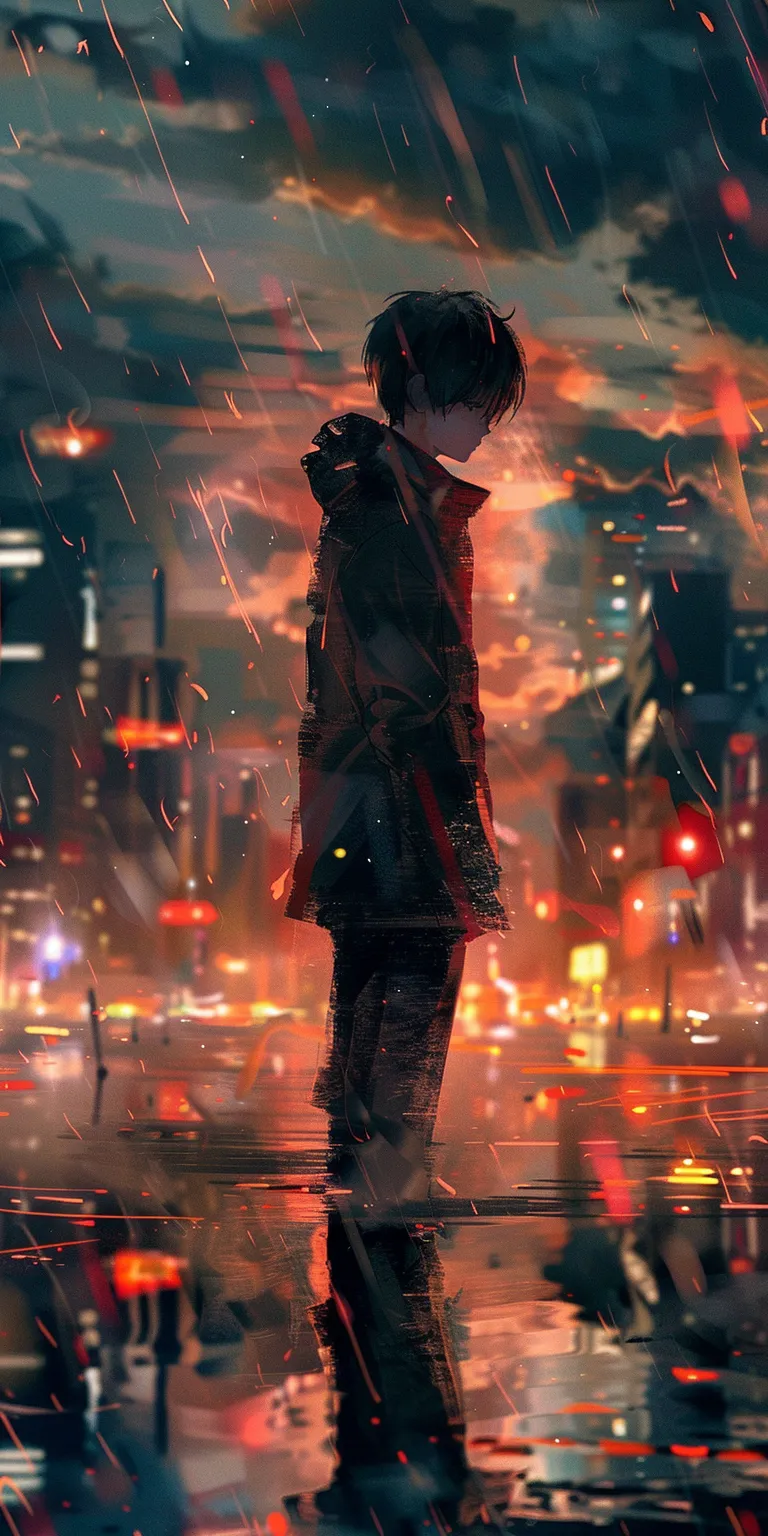 anime cool wallpaper boy, style, 4K  1:2