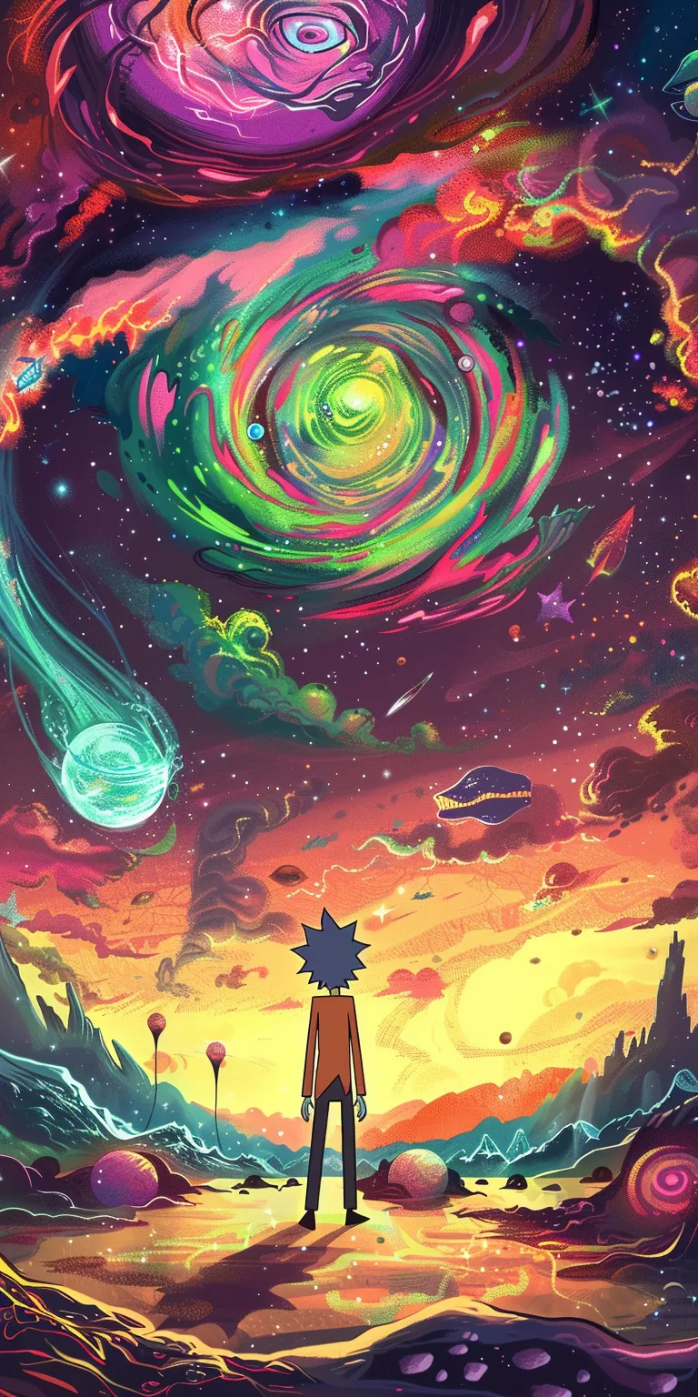 rick and morty wallpapers phone, wallpaper style, 4K  1:2