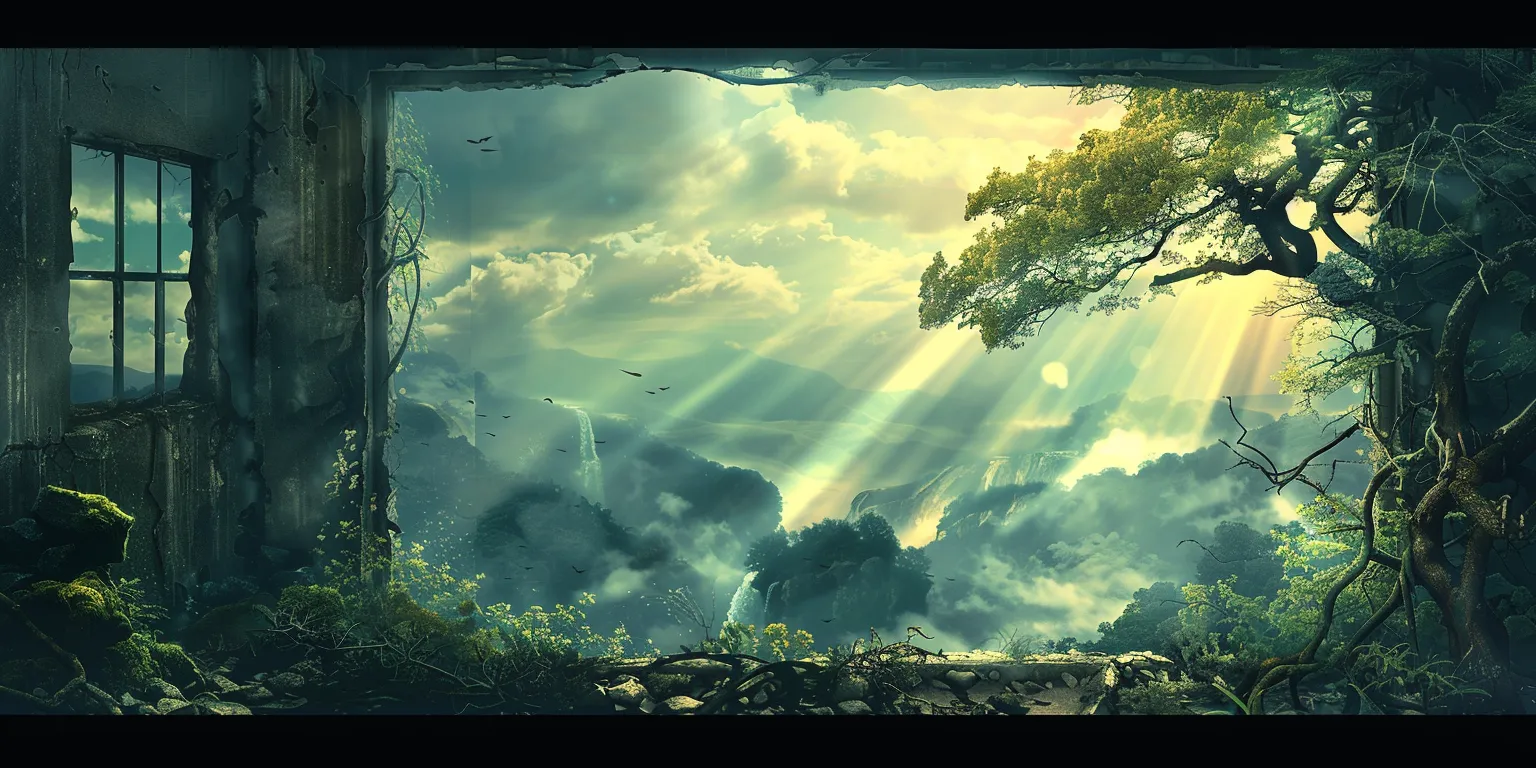 windows wallpaper backgrounds, 3840x1080, ghibli, evergarden, landscape